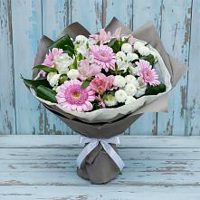 Букет цветов из:  Герберы, Альстромерии и Хризантемы в Серково