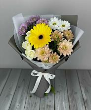 Букет цветов из:  Розы, Герберы и Хризантемы в Серково