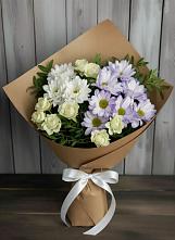 Букет цветов из:  Хризантемы и Розы в Серково