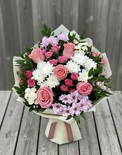 Букет цветов из:  Альстромерии, Гвоздики, Розы и Хризантемы #REPLACE_PRED# Серково