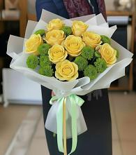 Букет цветов из:  Хризантемы и Розы #REPLACE_PRED# Серково