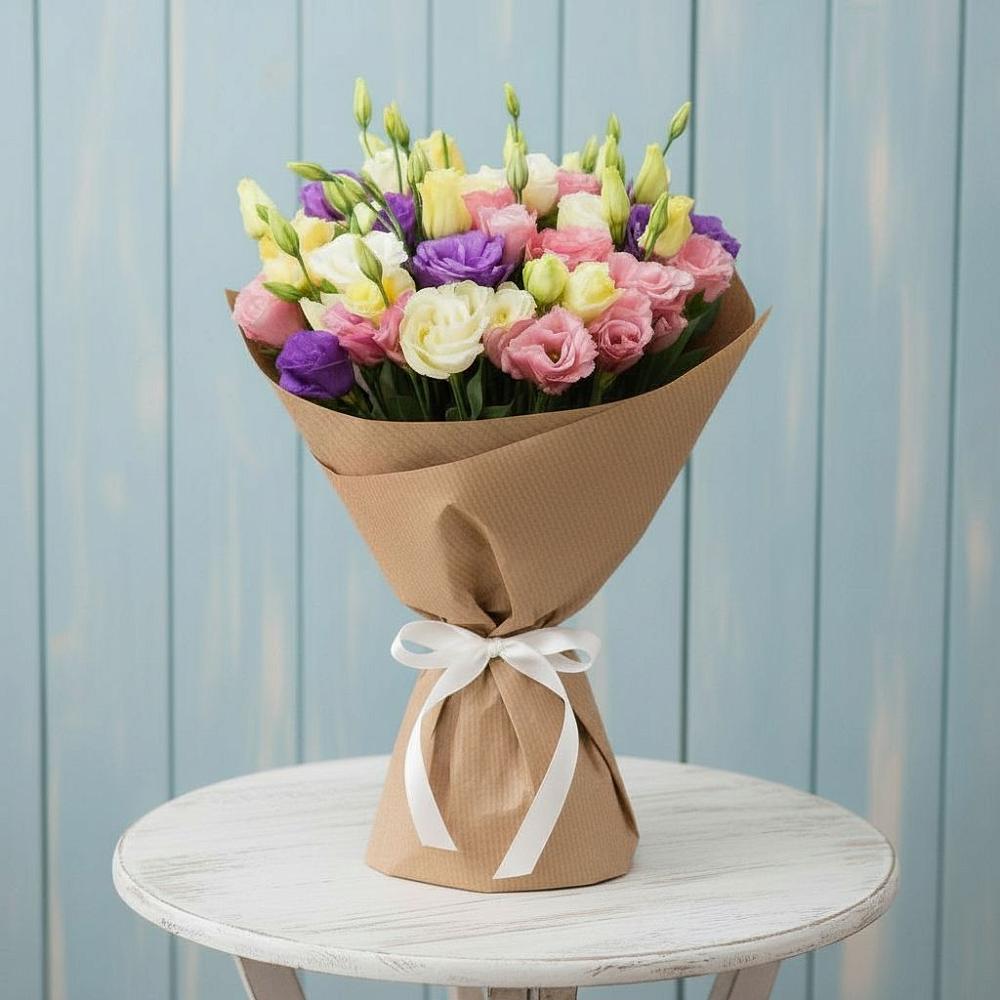 Букет цветов из: Лизиантусы в Серково