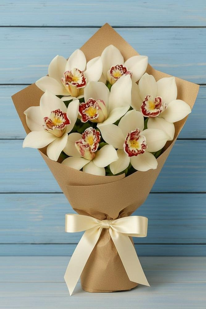 Букет цветов из: Орхидеи и Розы в Серково