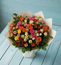 Букет Микс из разноцветных кустовых роз #REPLACE_PRED# Серково